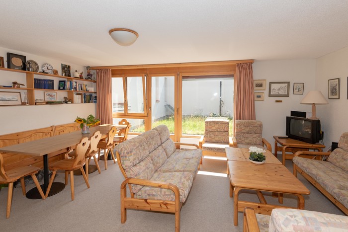 sofa and dining area to garden
